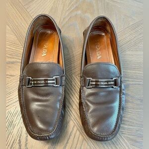 Authentic Prada Men’s Brown Driving Loafers Shoes